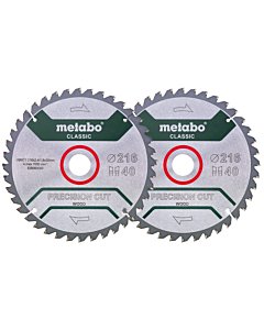 Metabo KGS 216 zaagblad 216x30x40 tanden - 2 pack