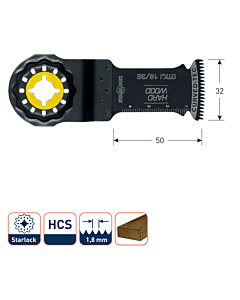 Starlock OTKJ 18/32 multitool zaagblad Hardhout 