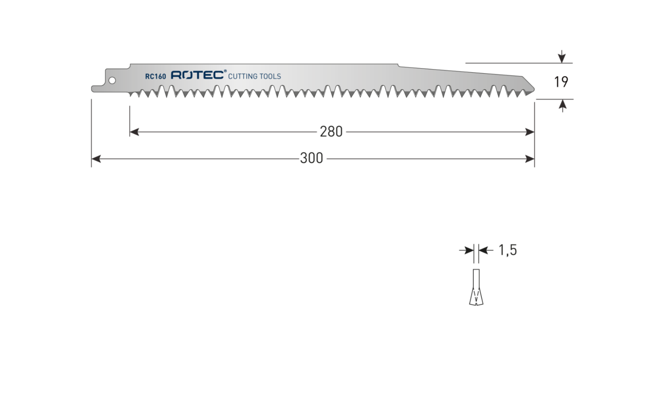 Rotec RC160 reciprozaagblad levend hout 5 stuks